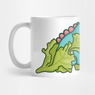 Chuck, dino eating lettuce, dinosaur Mug